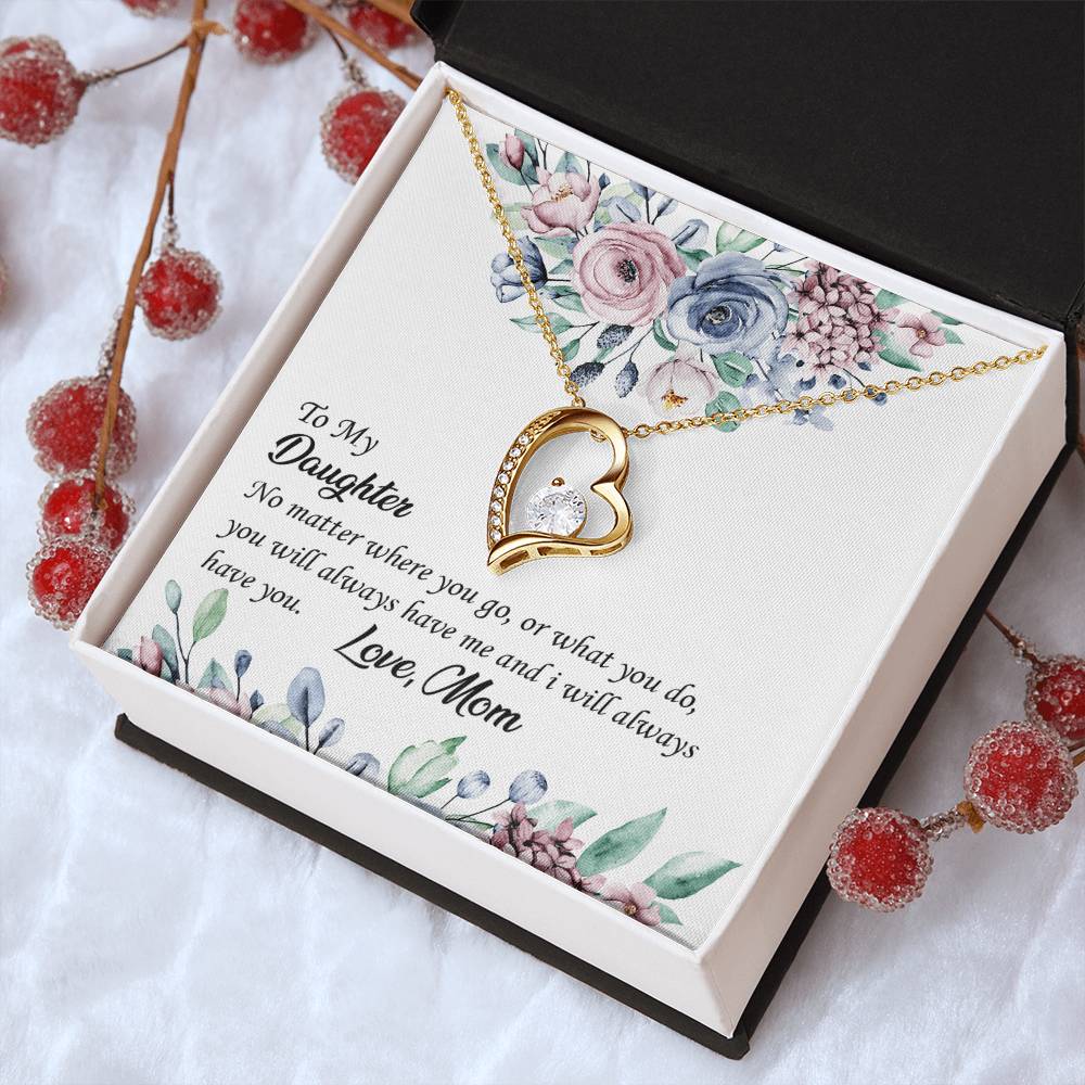 To My Daughter I Will Be Here For You Forever Love Necklace - Mother Daughter Necklace Mother To Daughter Birthday Gift Gifts To Daughter Forever Love Necklace