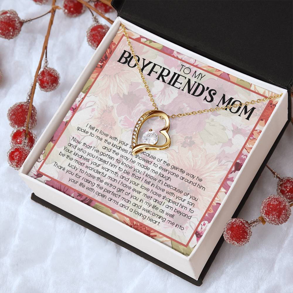 To My Boyfriend's Mom Necklace With Gift Box To My Boyfriend's Mom Necklace Gift Boyfriend's Mom Gift Necklace Gift For Boyfriend Forever Love Necklace