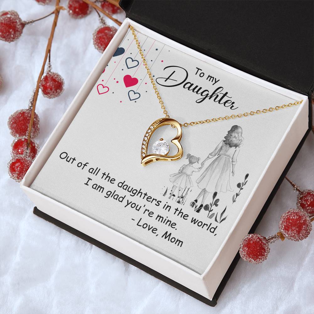 To My Daughter Out Of All The Daughters In The World I Am Glad You're Mine Best Christmas Gift For Daughter From Mom 2020 Forever Love Necklace
