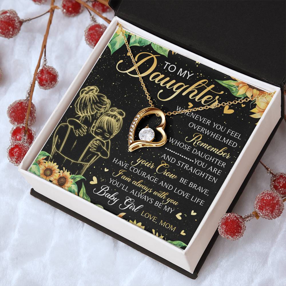 To My Daughter My Baby Girl Infinity Heart Necklace Birthday Message Card Sentimental Gift Mother To Daughter Daughter Jewelry Mother Daughter Forever Love Necklace