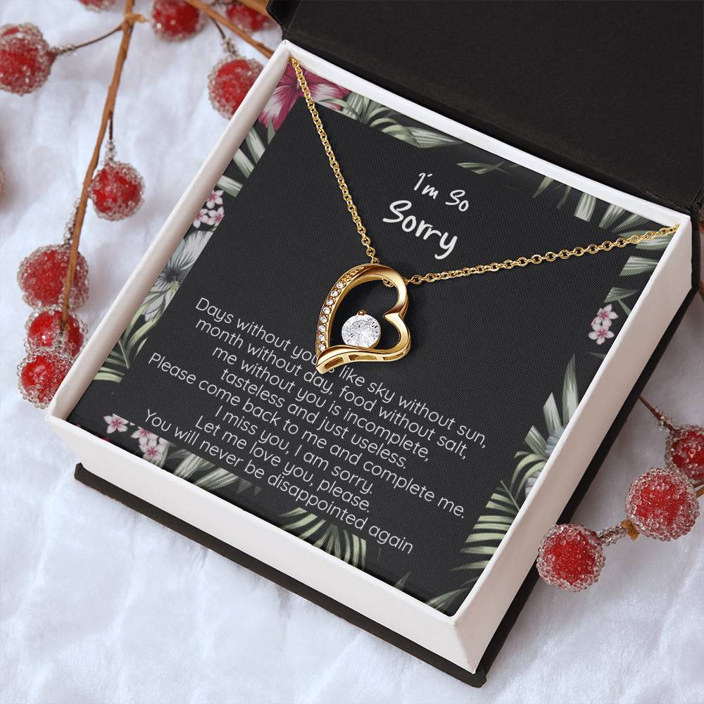 I'm Sorry Apology Gift White Gold Or Yellow Gold Finish Cz Crystal Pendant Necklace Forever Love Necklace