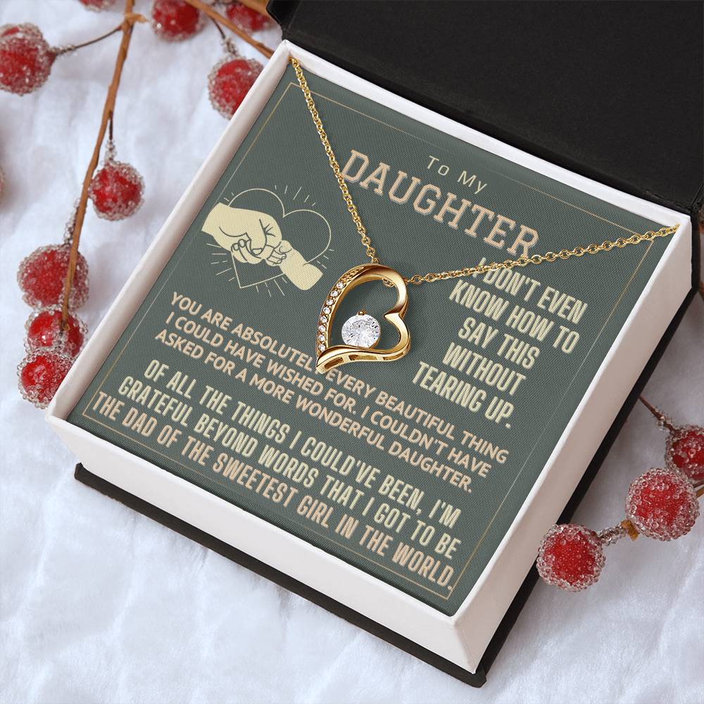 To My Daughter Gift Necklace Gift From Dad Dad To Daughter Gift Birthday Gift For Daughter From Dad Forever Love Necklace