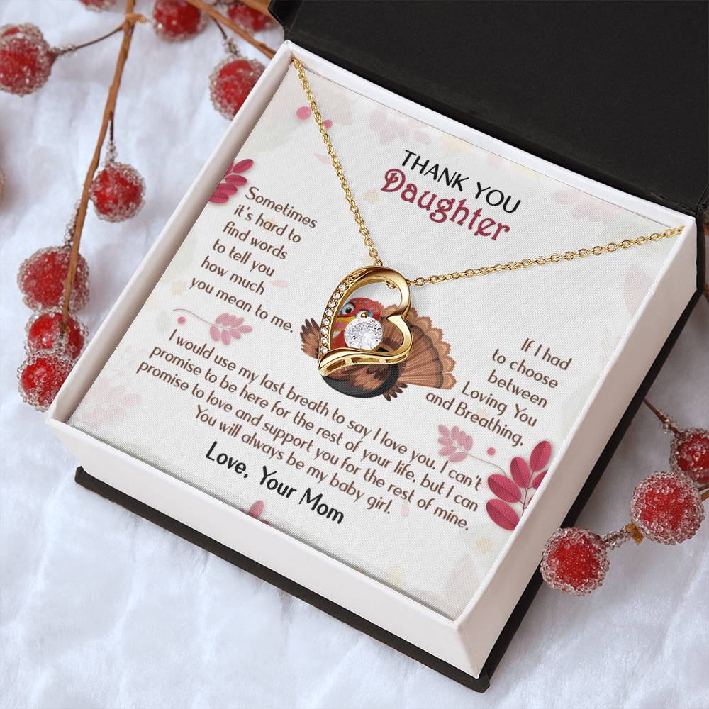 Thanksgiving To Daughter Forever Love Necklace