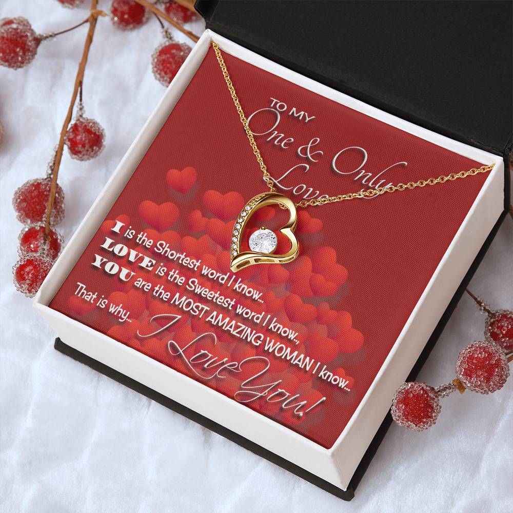 To My One And Only Love Necklace Forever Love Necklace