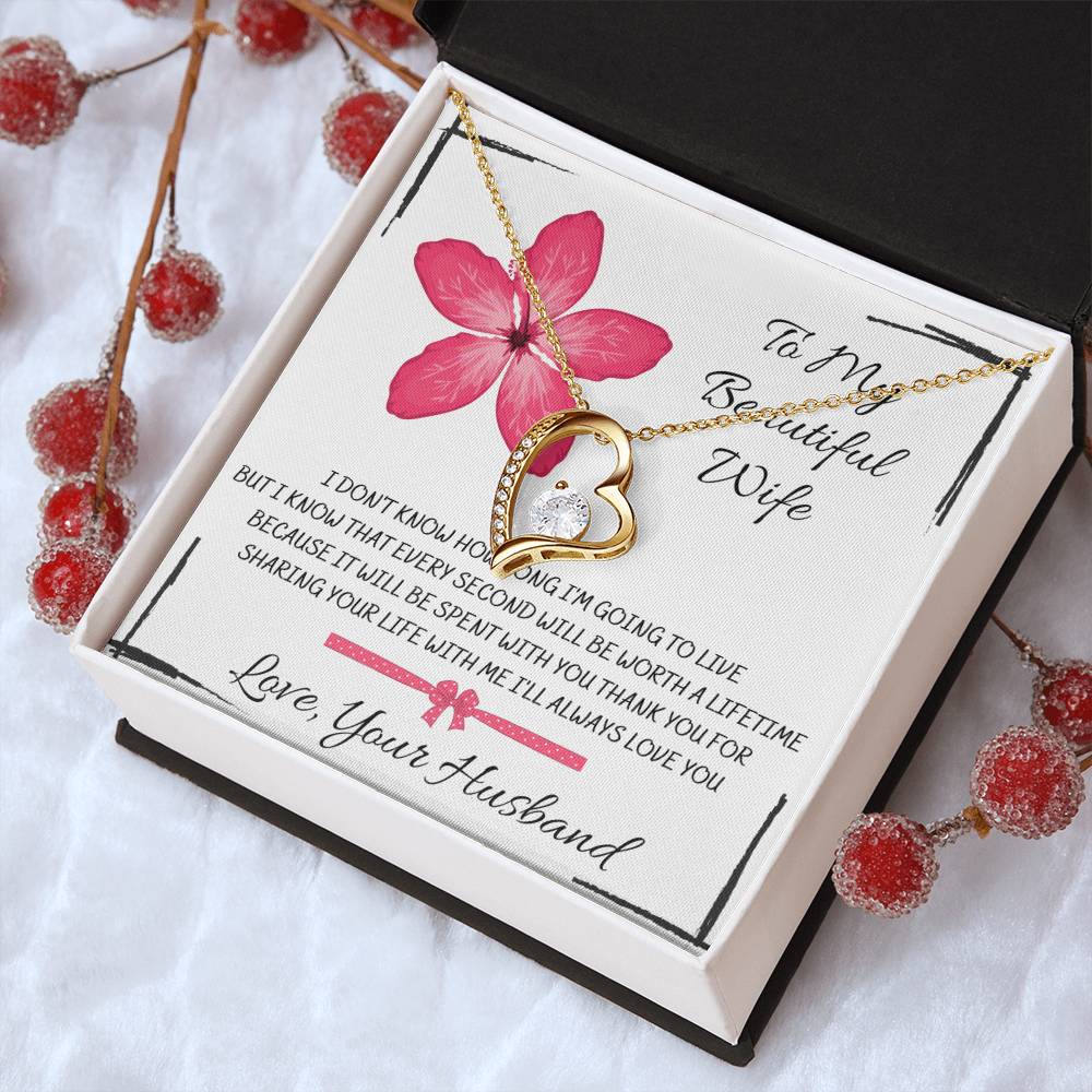 To My Beautiful Wife Future Wife Significant Other Heart Necklace Birthday Anniversary Christmas Gift Surprise From Husband Forever Love Necklace