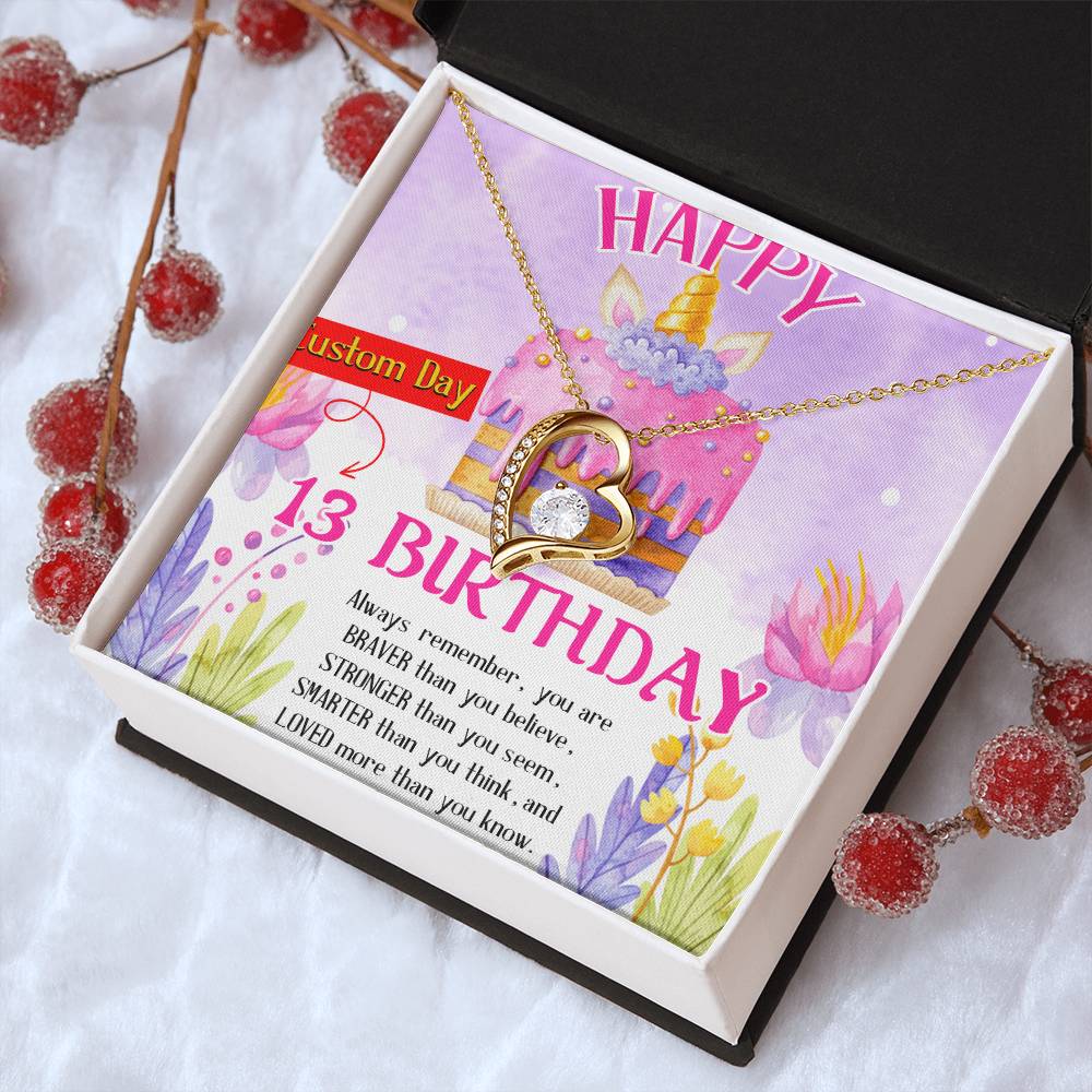 Birthday Necklace For Her Customize Birthday Necklace Birthday Necklace Pendant 13Th Birthday Necklace Gift Birthday Necklace Gift Forever Love Necklace