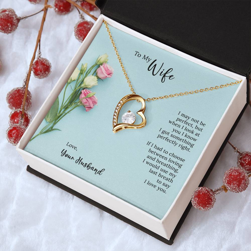 Forever Love Heart Necklace To My Wife Forever Love Necklace