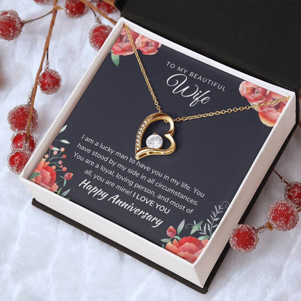 To My Beautiful Wife Anniversary Necklace Forever Love Necklace