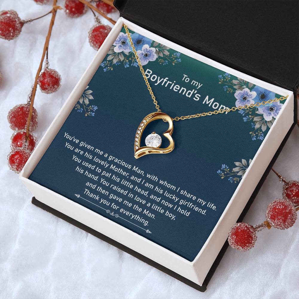 To My Boyfriend's Mom Necklace Mother In Law Jewelry Gift For Christmas Birthday & Mother's Day Forever Love Necklace
