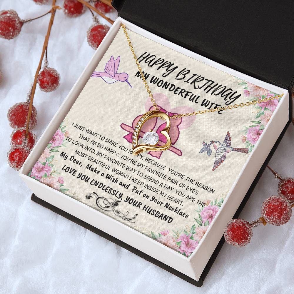 The Beauty Of Your Neverending Love Birthday Gift To Wife From Husband With Sentimental Message Forever Love Necklace