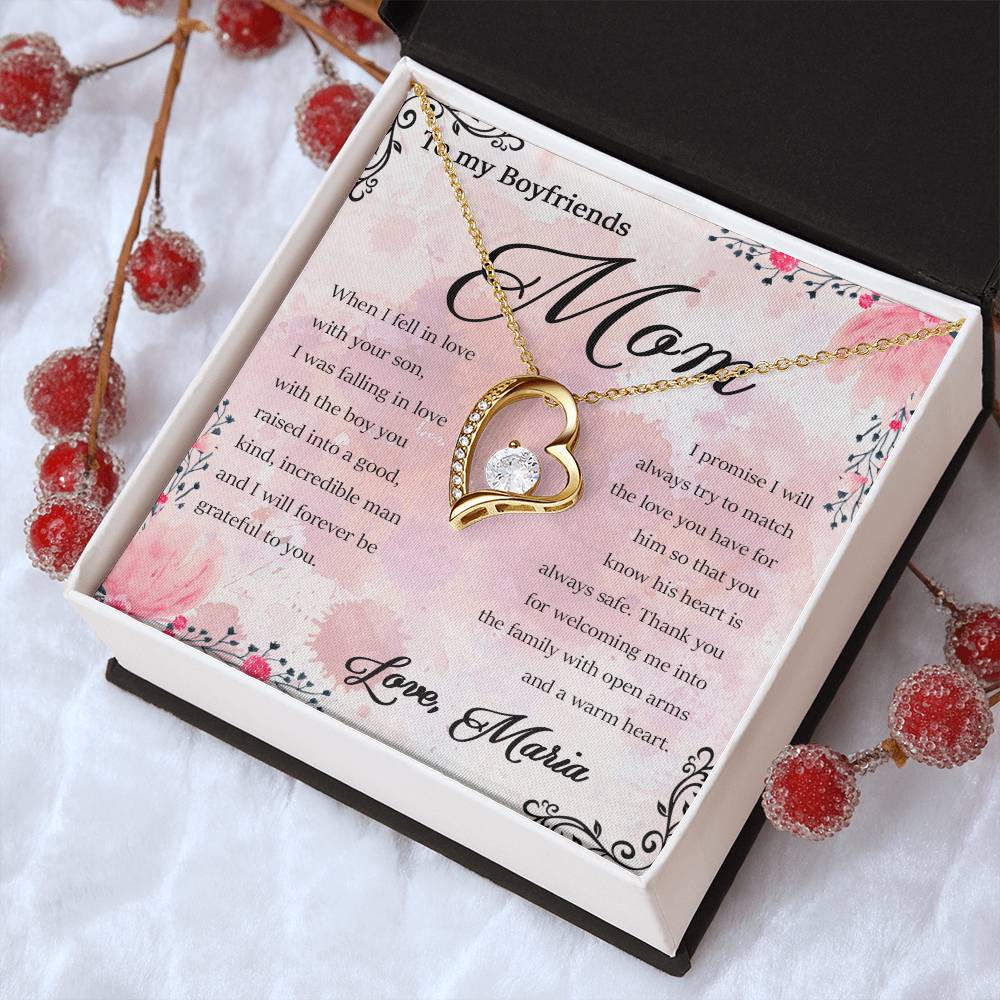 To My Boyfriends Mom Bf Mom Necklace Boyfriends Mom Necklace Personalization Boyfriends Mom Necklace Boyfriends Mom Gift Birthday Gift Forever Love Necklace
