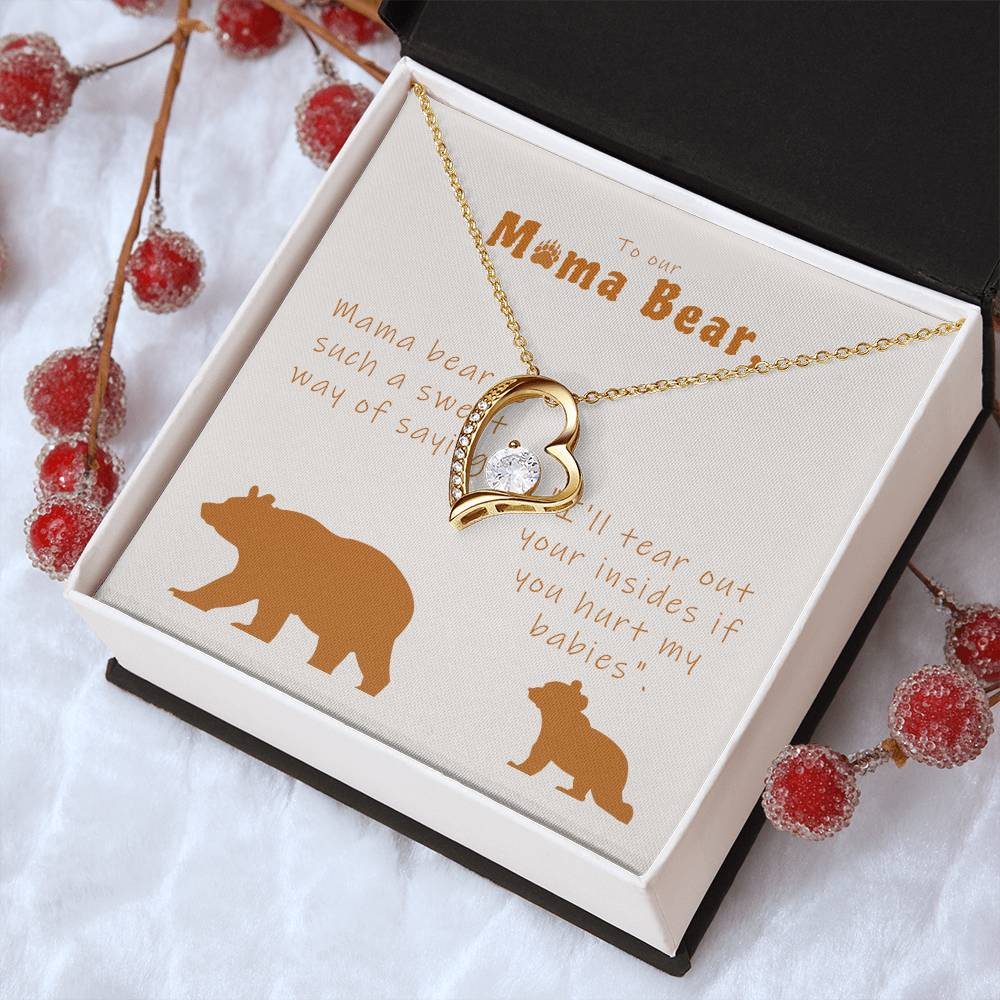 Mama Bear Forever Love Necklace With Message Card Forever Love Necklace