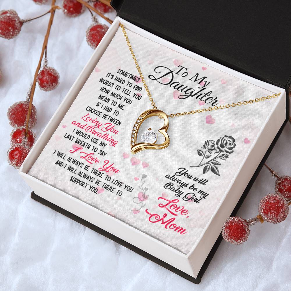 To My Daughter Forever Love Mother's Day Necklace Gift Set Daughter Gift From Mom Anniversary Lovingly Mom Birthday Gift Daughter Forever Love Necklace