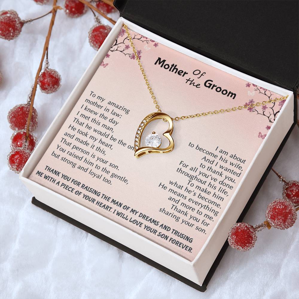 Mother Of The Groom Wedding Gift Bridal Party Rehearsal Dinner Man Of My Dreams Parent Of Groom Bridal Shower Christmas Gifts Forever Love Necklace