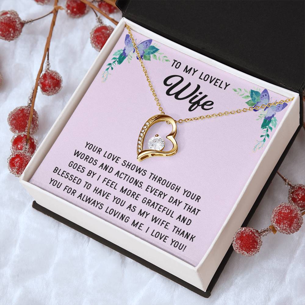 Small Gold Heart Pendant With Cubic Zirconia Necklace Gift For Wife Sentimental Gifts For Mothers Day Wife Anniversary Birthday Forever Love Necklace