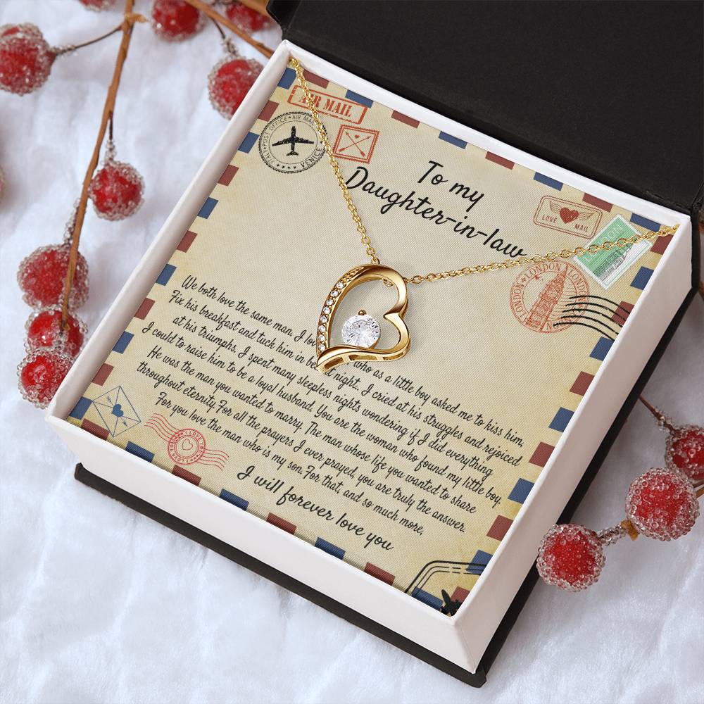 To My Daughter In Law Gift For Daughter In Law Daughterinlaw Necklace Daughter In Law Necklace Daughter In Law Gift On Wedding Day Forever Love Necklace