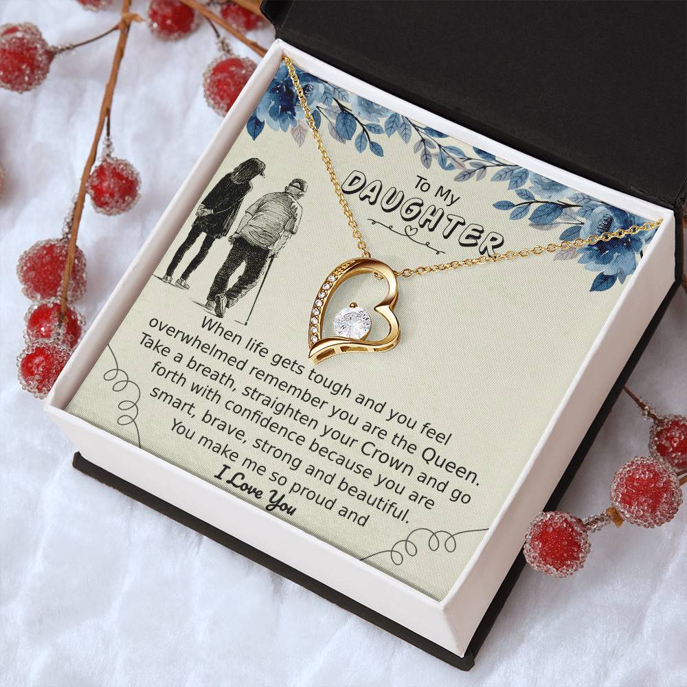 To My Daughter Birthday Gift Daughter Pride Gift Daughter From Mom Or Dad Forever Love Necklace