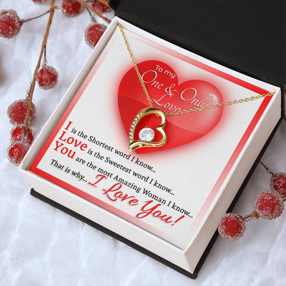 To My One And Only Love Heart Necklace Forever Love Necklace