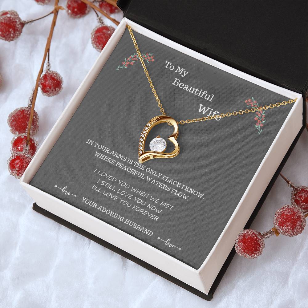 To My Wife Where Peaceful Waters Flow 1 Forever Love Necklace