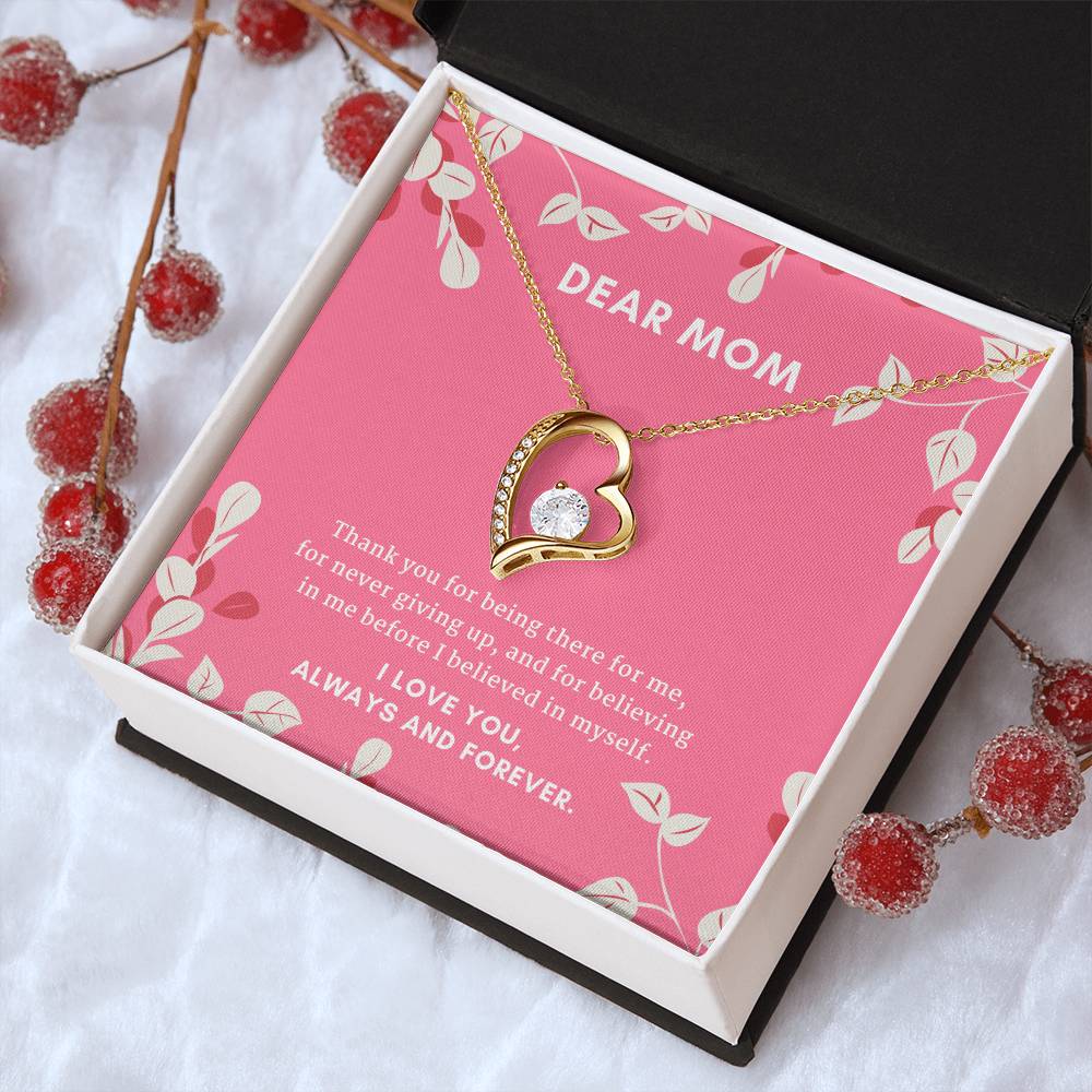Mom I Love You Always And Forever Cubic Zirconia Heart Pendant Necklace Forever Love Necklace