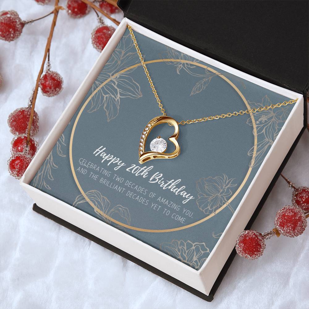 20th Birthday Gifts For Women Necklace For Her 2 Decade Jewelry 20 Years Old 20th Birthday Gift Necklace Forever Love Necklace