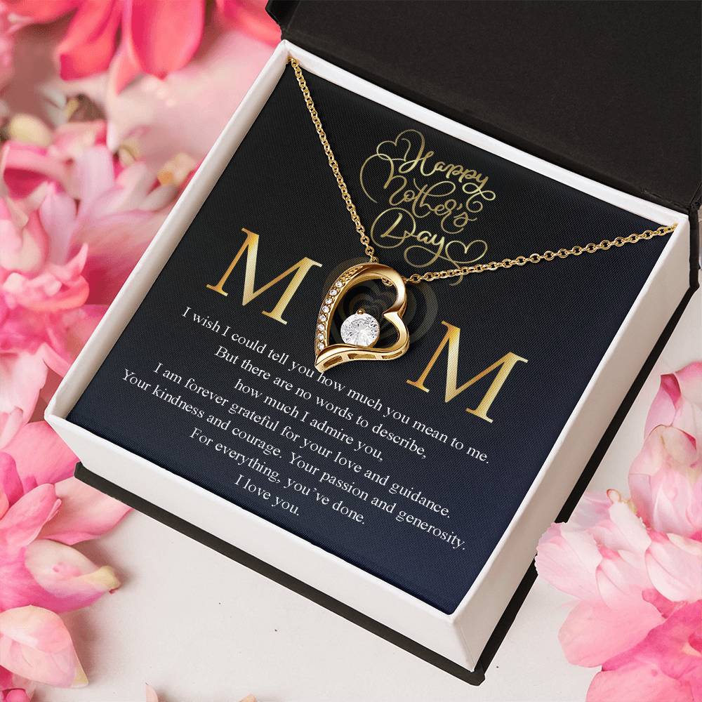 Mom I Wish I Could Tell You How Much You Mean To Me Message Card Necklace Forever Love Necklace