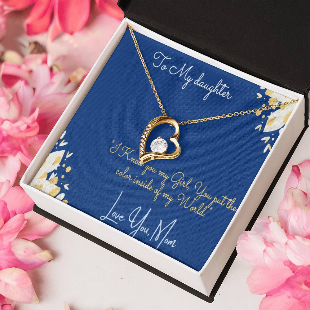 To My Daughter Necklace Gift Daughter Birthday Gift From Mom Christmas Gift Gift For Daughter From Mom Anniversary Forever Love Necklace