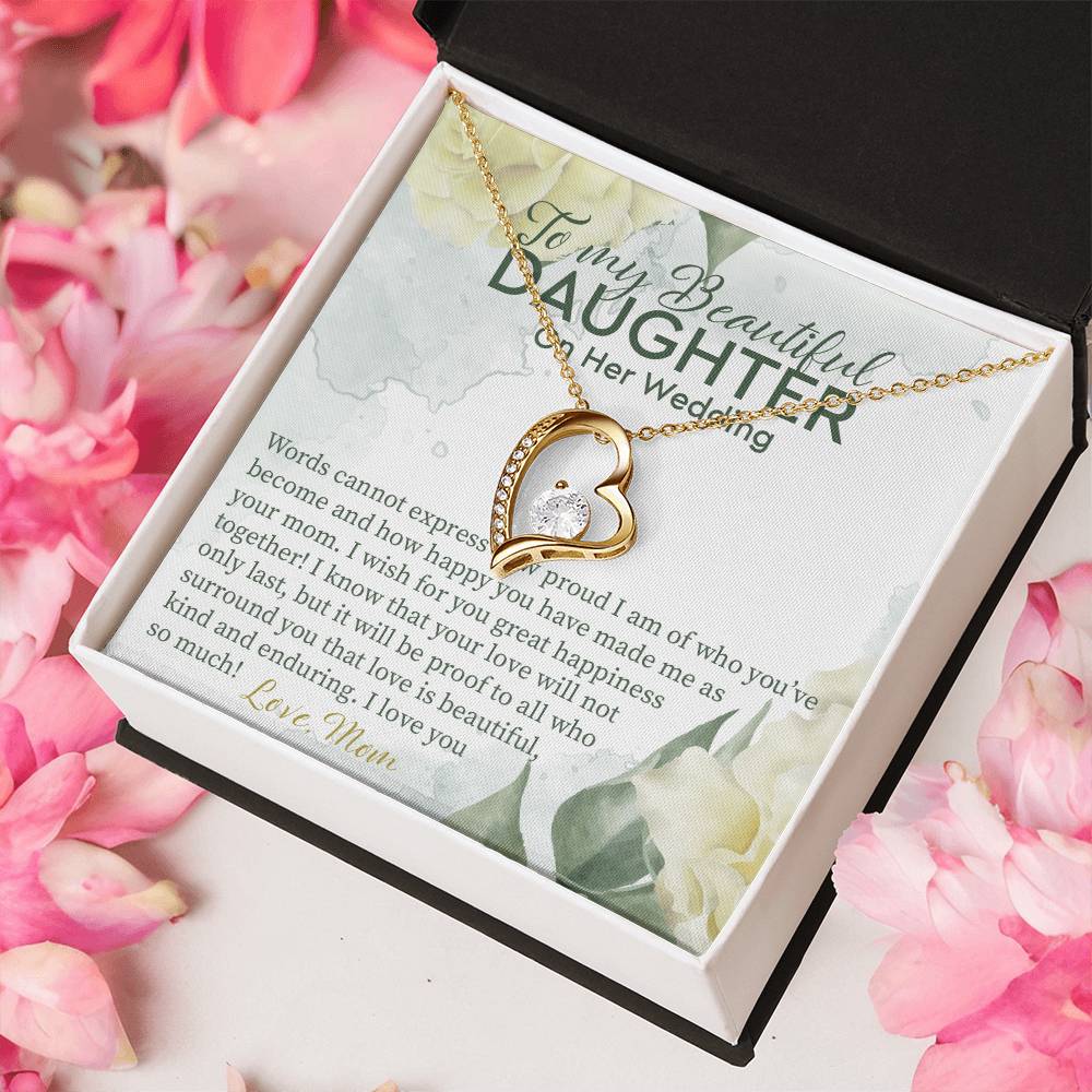 Gift For Daughter On Wedding Day From Mother Wedding Necklace Gift To Daughter Bride Gift From Mom To Daughter On Wedding Day Bride Forever Love Necklace