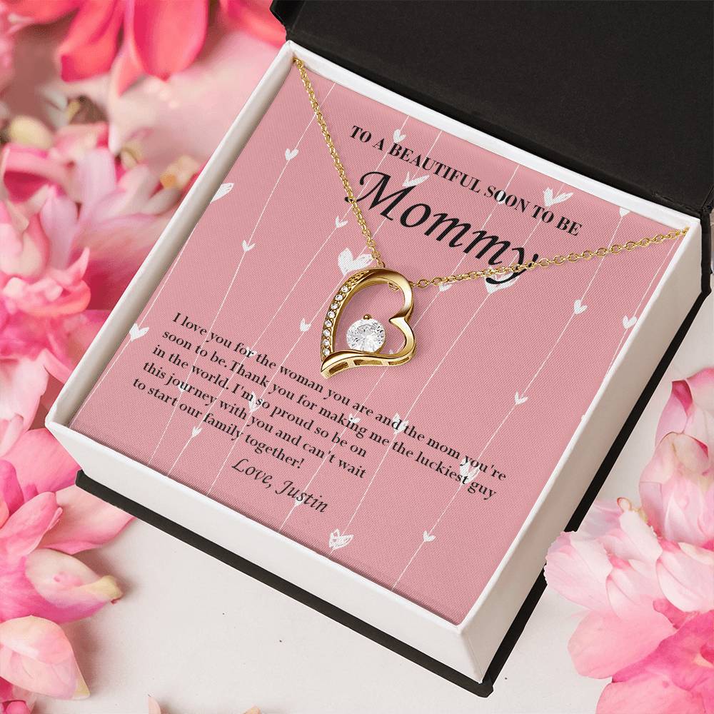 Mom To Be Valentine's Necklace From Justin First Time Mommy Soon To Be Mother Jewelry Pregnant Valentine's Present Forever Love Necklace