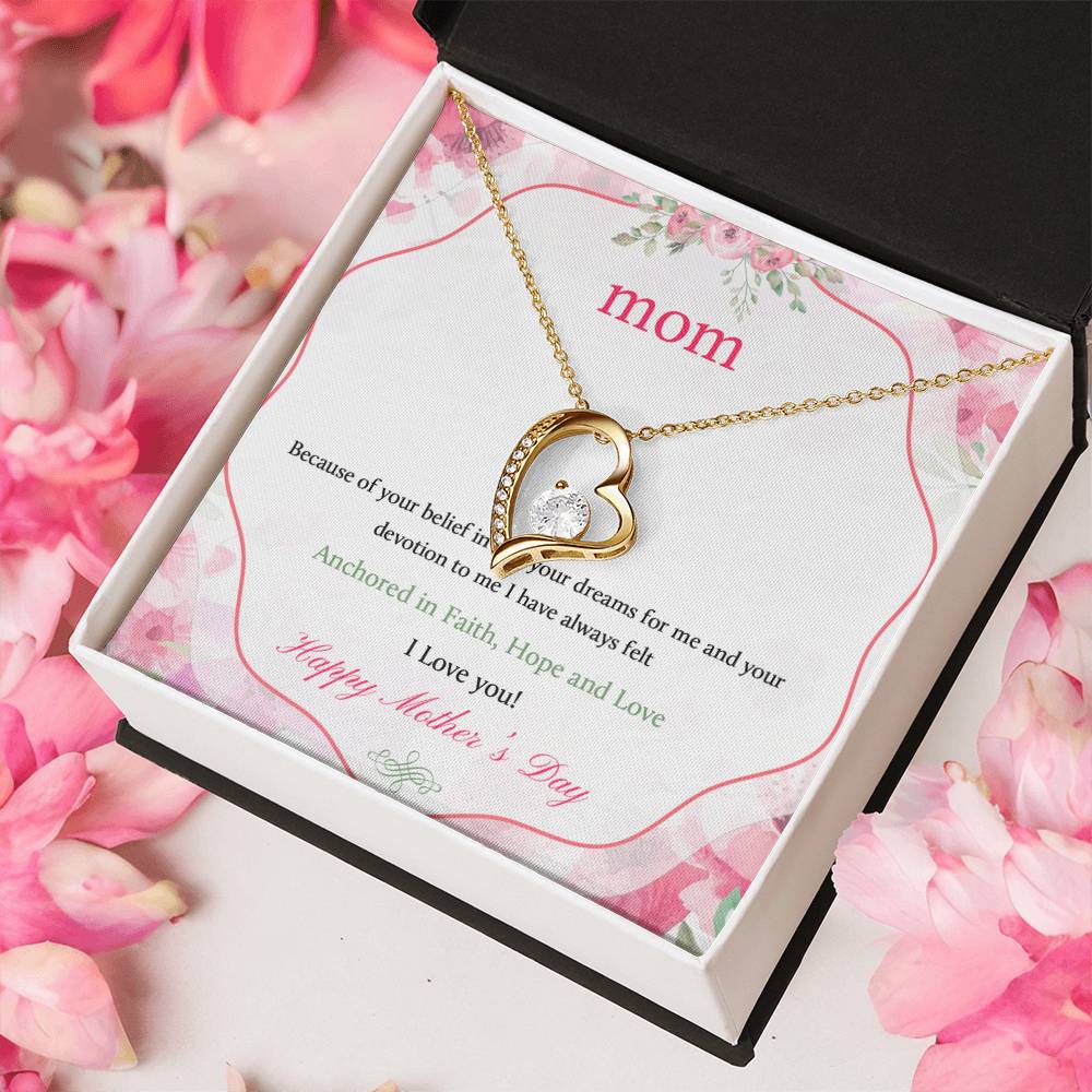 Mom I Love You Happy Mother's Day Necklace 1 Forever Love Necklace