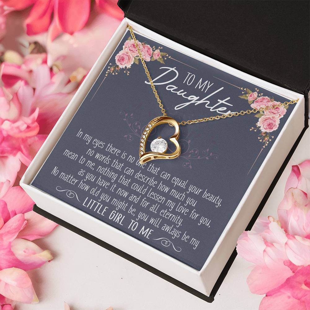 To My Little Girl Infinity Love Necklace Birthday Message Card Grown Up Daughter Daughter Gift Necklace Daughter Birthday Gift Christmas Gift For Forever Love Necklace