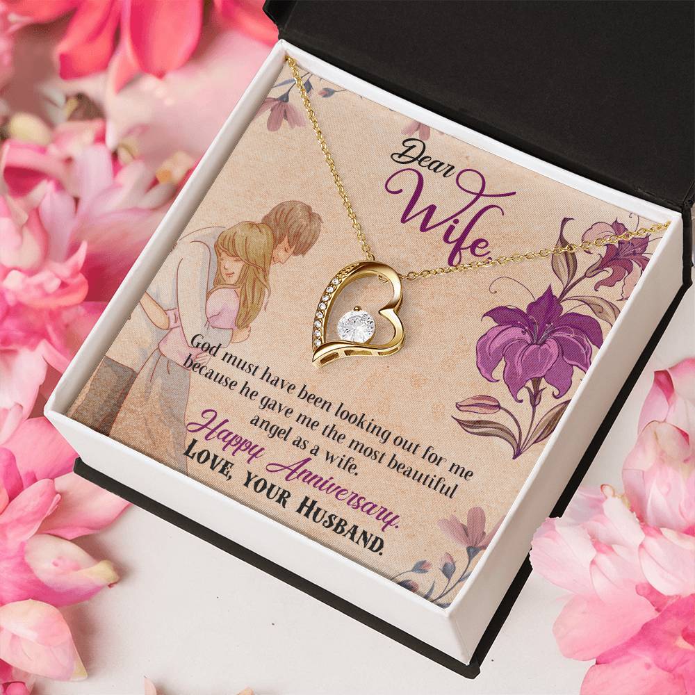 Dear Wife Happy Anniversary Heart Necklace 1 Forever Love Necklace
