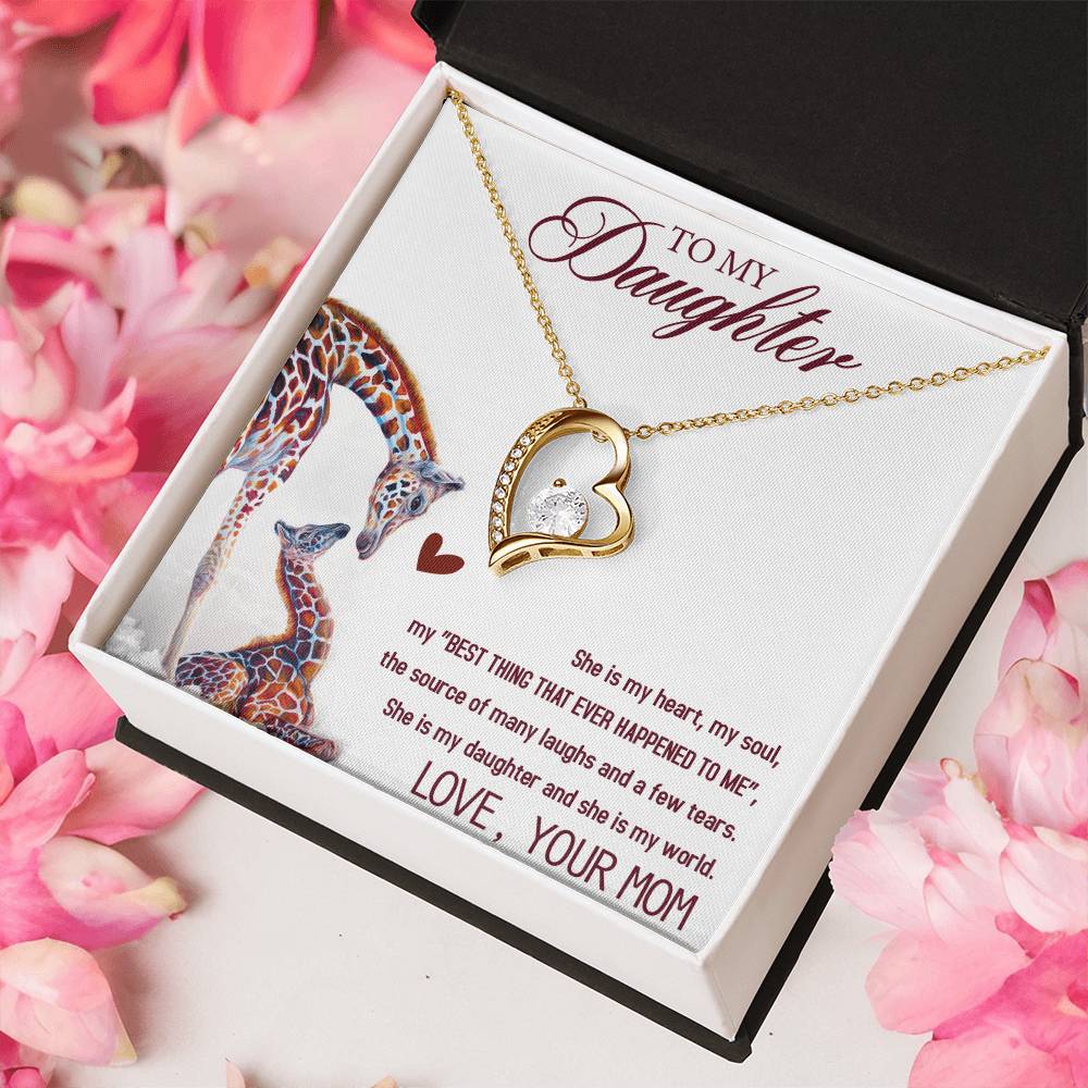 To My Daughter Forever Love Necklace Gifts - Gift For Daughter From Mom - Daughter Gift From Mom Forever Love Necklace