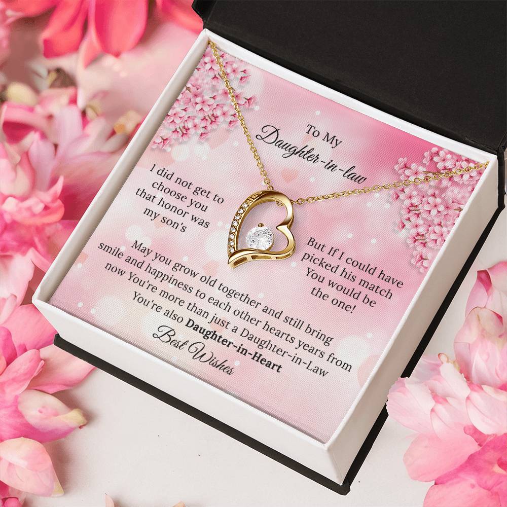To My Daughter In Law To My Daughterinlaw Necklace Gifts Wedding Gift For Daughter In Law Daughter In Law Gift For Christmas Birthday Forever Love Necklace