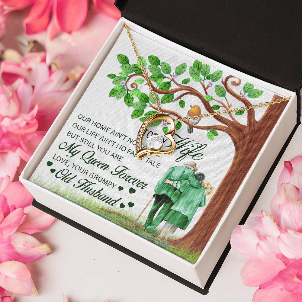 To My Wife Gift From Grumpy Old Husband To Wife From Husband Gift Wedding Day Gift For Bride From Groom Anniversary Forever Love Necklace