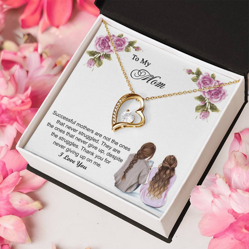 Thank You For Never Giving Up On Me Mother Gift Necklace 1 Forever Love Necklace