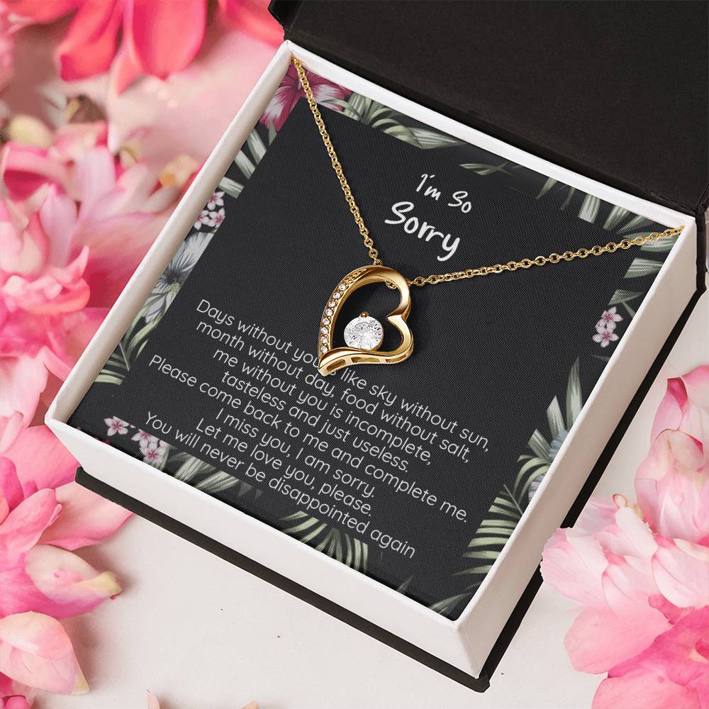 I'm Sorry Apology Gift White Gold Or Yellow Gold Finish Cz Crystal Pendant Necklace Forever Love Necklace