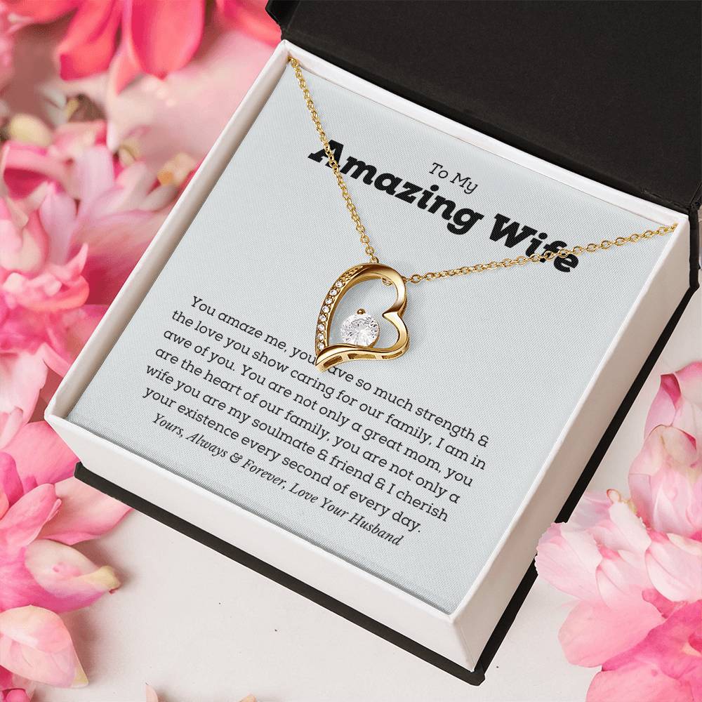 To My Wife Necklace Valentines Gift For Wife Romantic Gifts For Her Anniversary Gift For Wife Wife Valentine Necklace Forever Love Necklace
