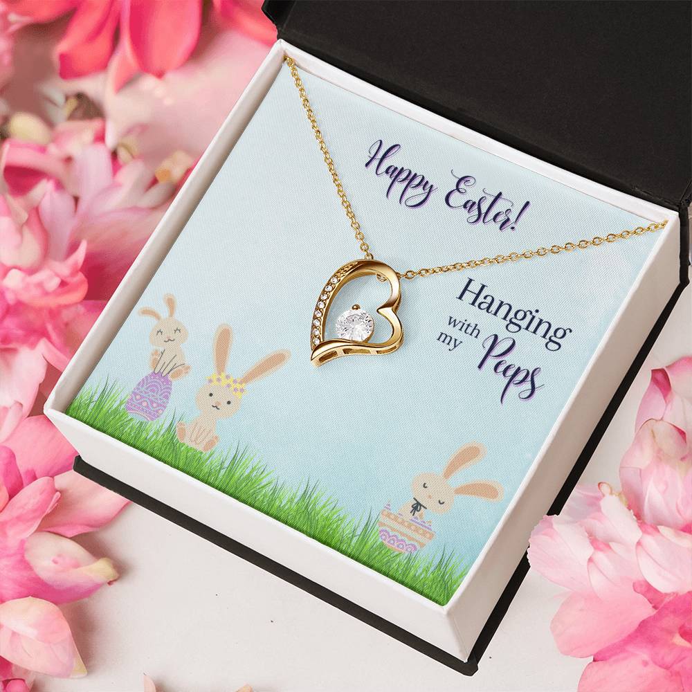 Happy Easter - Hanging With My Pepps - Necklace Forever Love Necklace