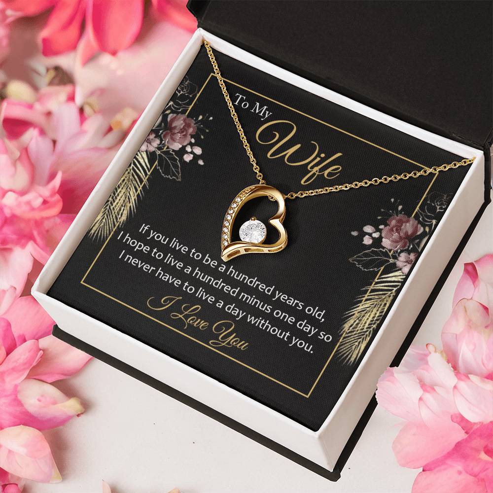 Anniversary Or Birthday Gift For Wife Heart Necklace Forever Love Necklace