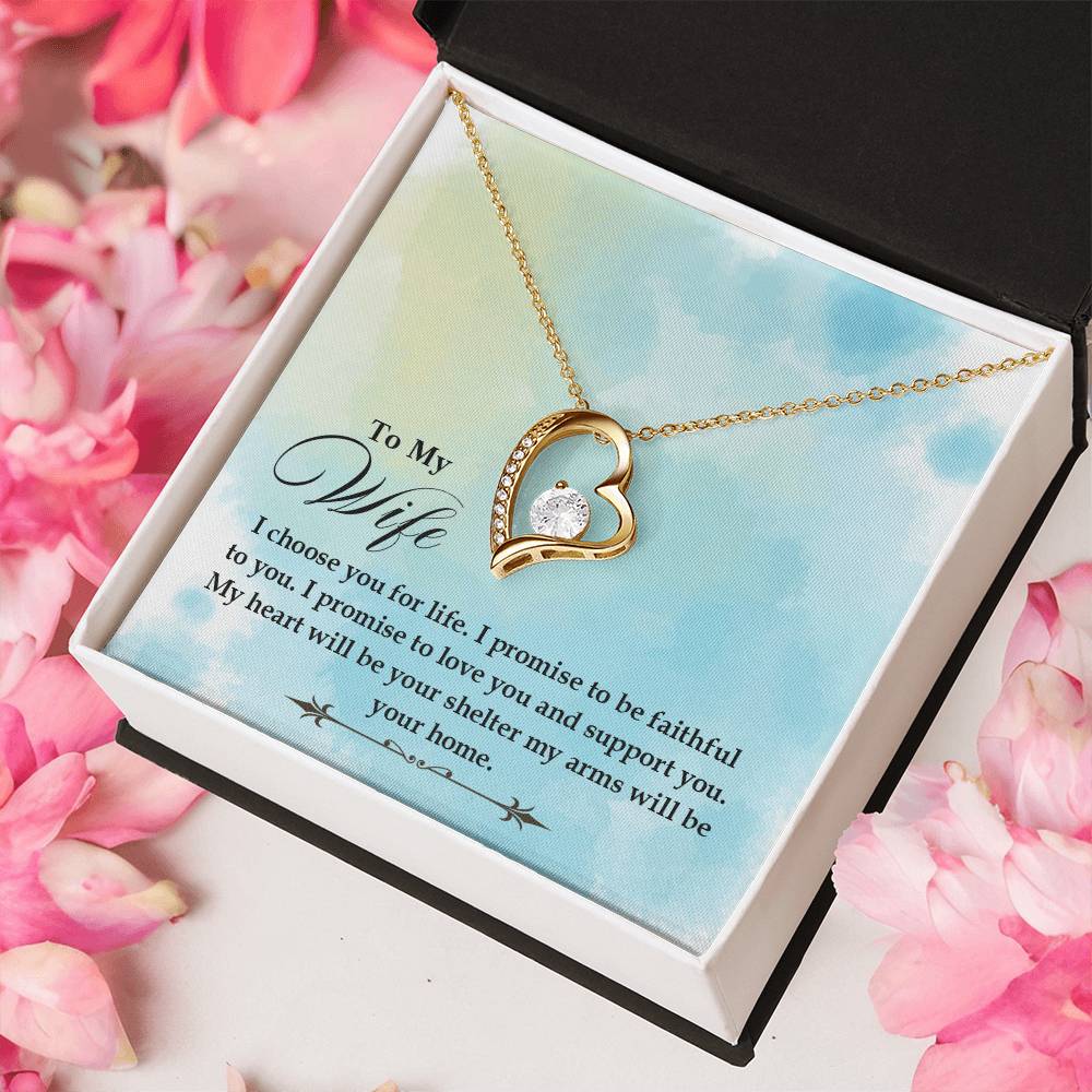To My Wife - I Choose You For Life - Forever Love Necklace Forever Love Necklace