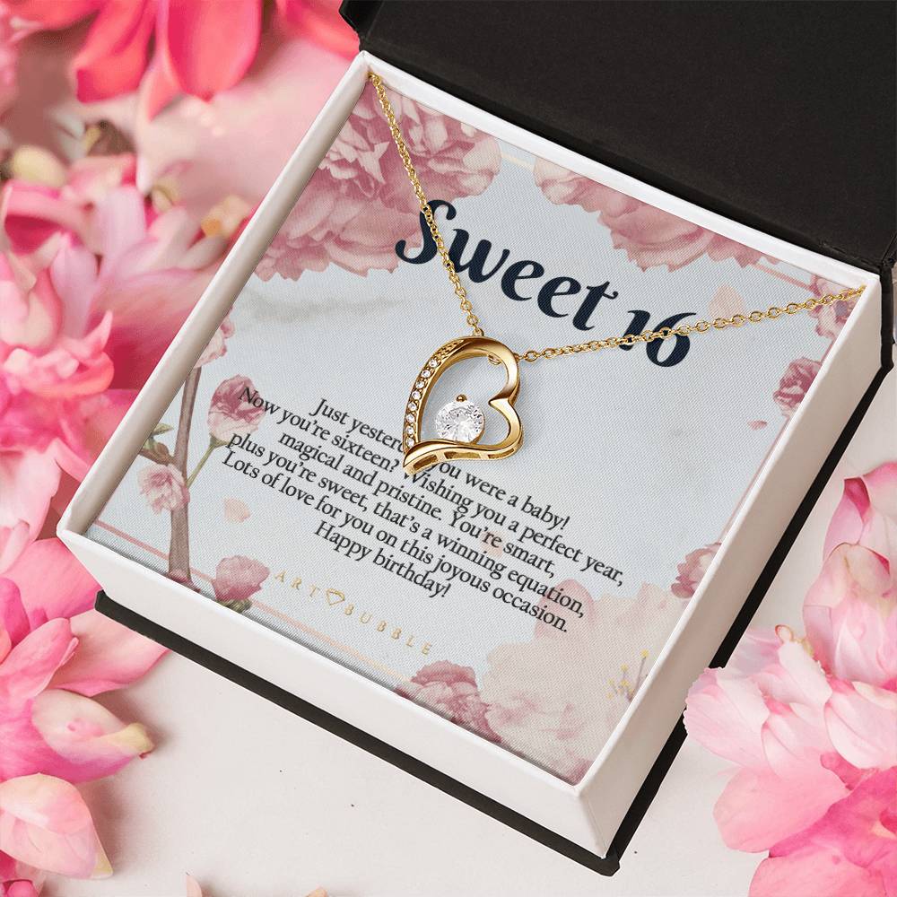 16th Birthday Gift Girl Sweet Sixteen Necklace Jewelry For 16th Sweet Sixteen Birthday Jewelry Gift For Daughter Niece Bff Forever Love Necklace