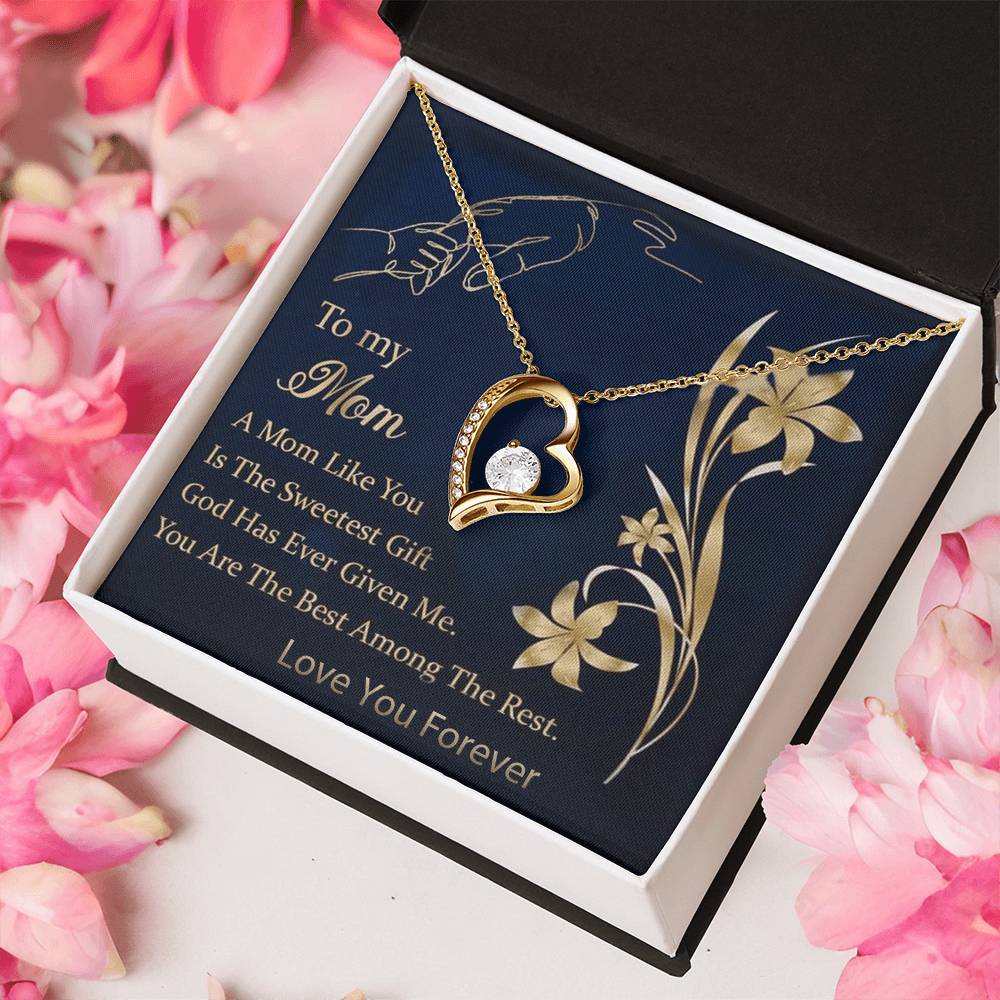 To My Mom Sweetest Gift 92.5 Sterling Silver Pendant 1 Forever Love Necklace