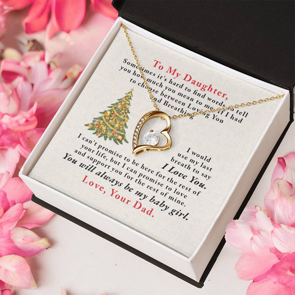 To My Daughter Love You Forever Forever Love Necklace