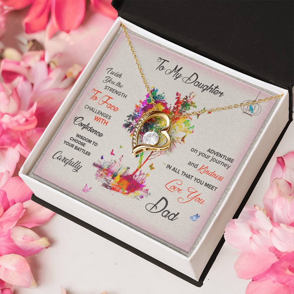 To My Daughter Forever Necklace Birthday Christmas Graduation Engagement From Dad 1 Forever Love Necklace