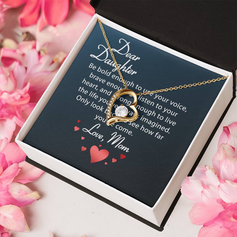Dear Daughter Necklace Love Your Mom Daughter Mother's Day Gift To My Daughter Necklace From Mom Dad Grown Up Daughter Gift From Mom Forever Love Necklace