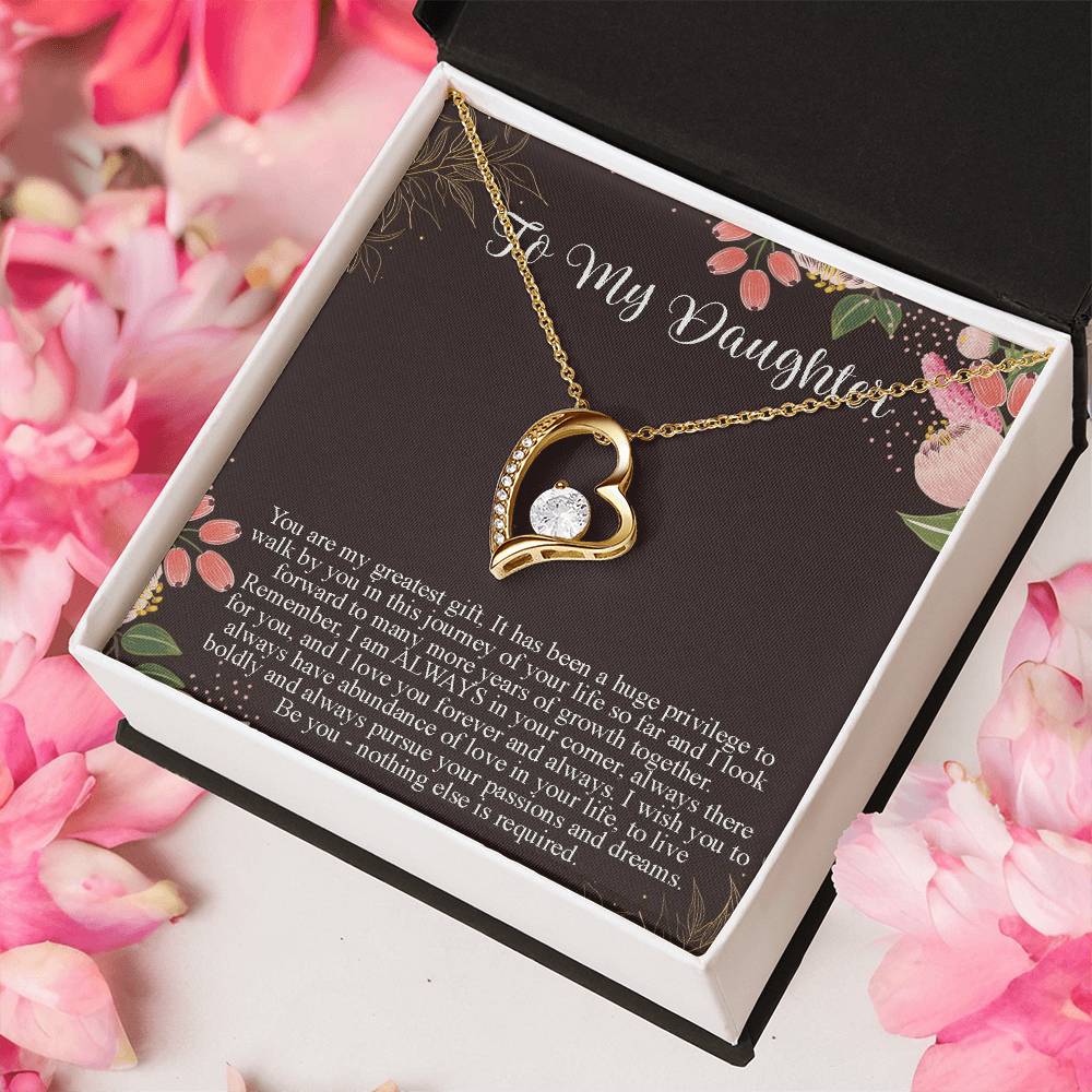 Daughter Gift From Mom To Daughter Forever Love Necklace For Daughter Customize Gift For Daughter From Mom From Dad To Daughter Forever Love Necklace