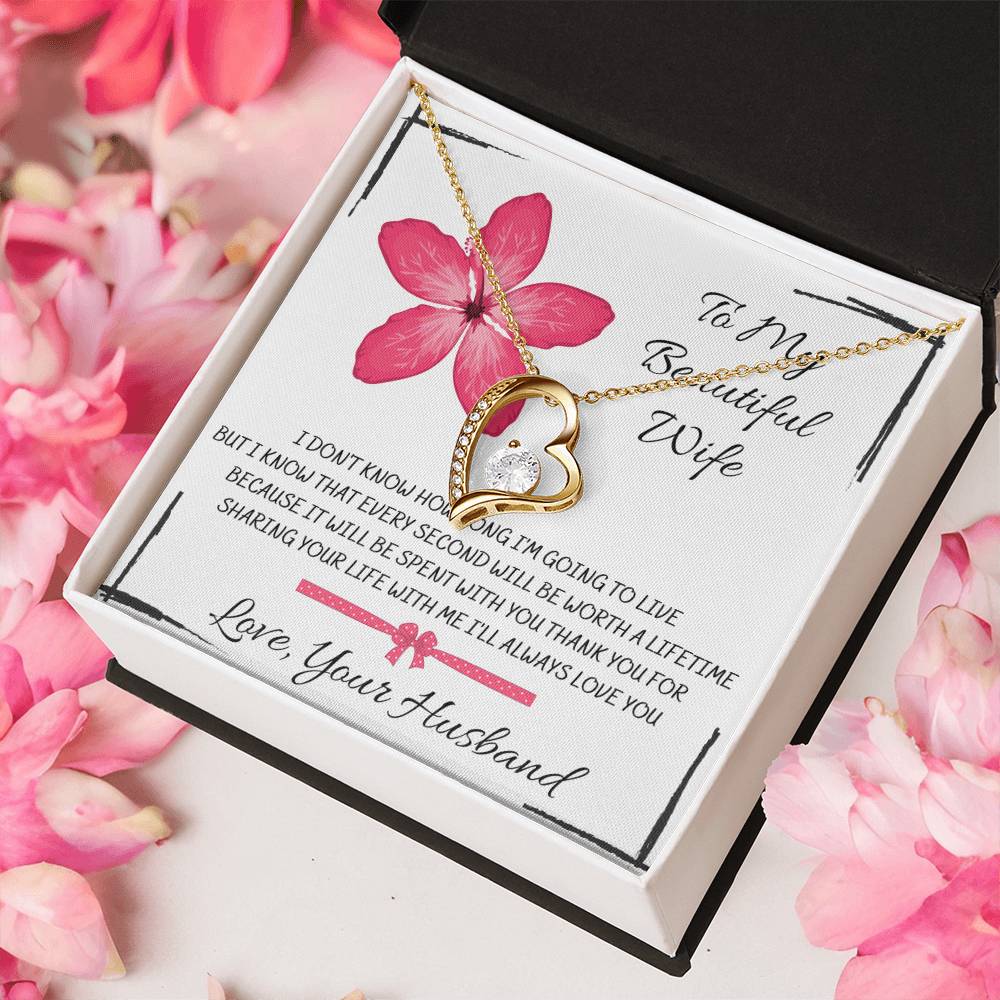 To My Beautiful Wife Future Wife Significant Other Heart Necklace Birthday Anniversary Christmas Gift Surprise From Husband Forever Love Necklace