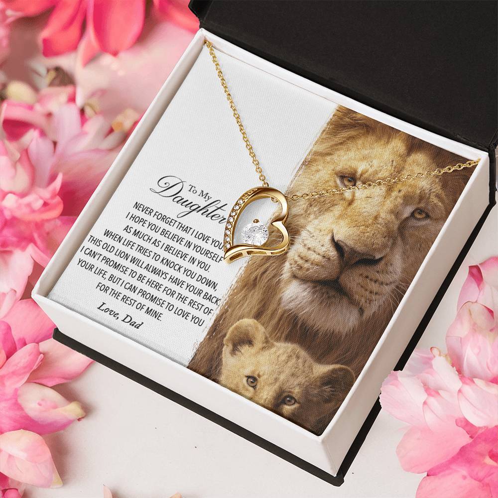 To My Daughter This Old Lion Will Always Have Your Back Love Dad No One Can Love You More Than I Do Forever Love Necklace