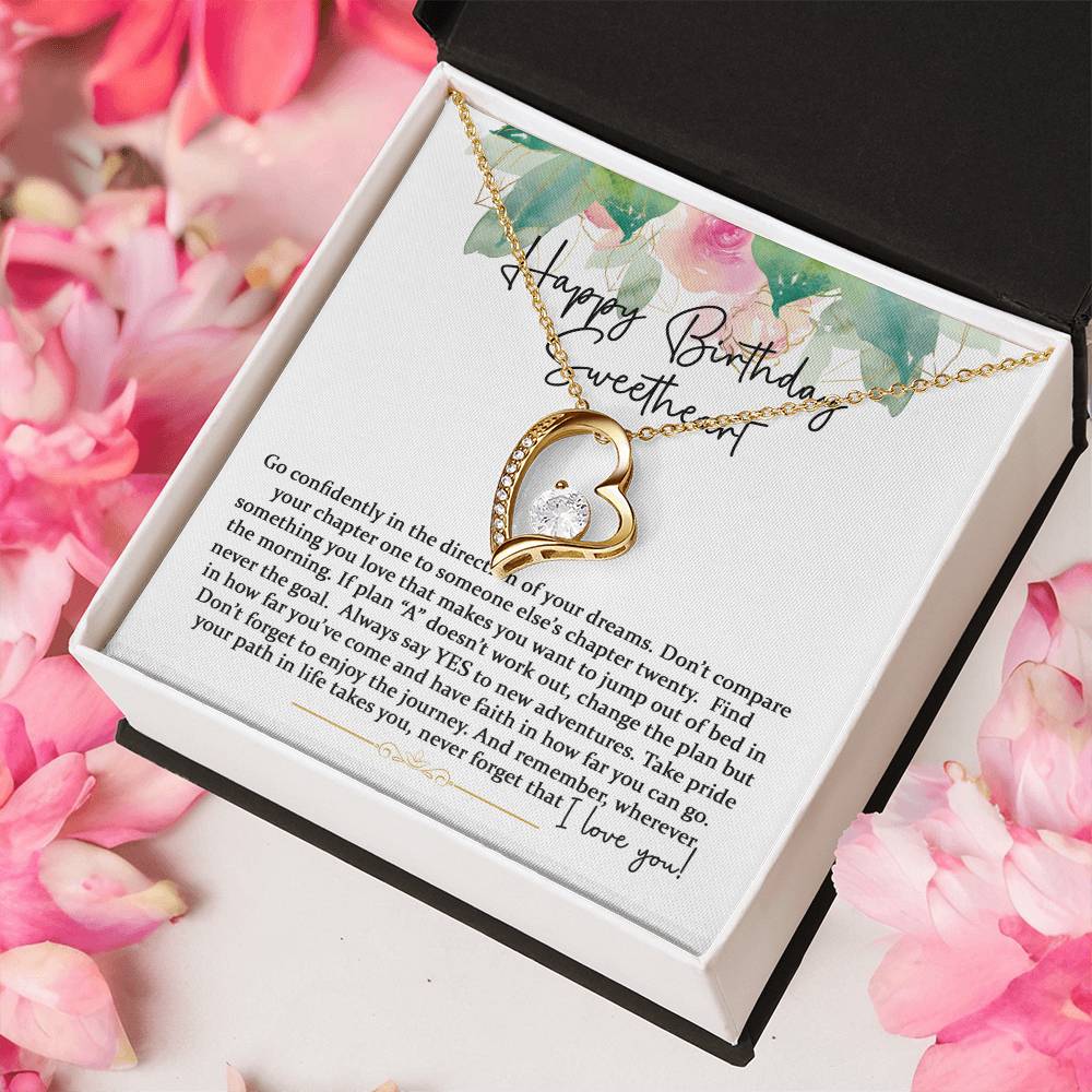 Happy Birthday Sweetheart Forever Love Pink Gold 1 Forever Love Necklace